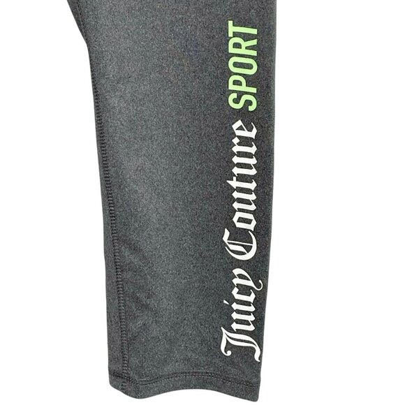 NWOT Juicy Couture Sport Cropped Hi-Rise Logo Leggings Gray Size Medium - Picture 4 of 11